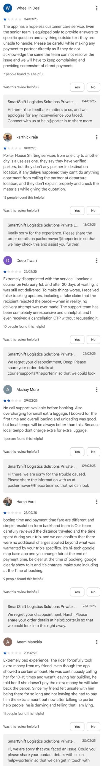 porter house shifting reviews